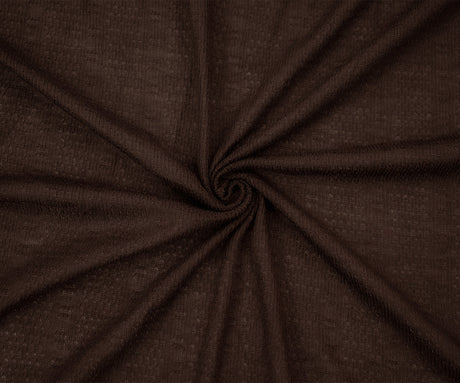 1 Yard Brown Poly Stretch Spandex Semi Sheer Stripe Rib Knit Fabric For Apparel Crafts 58 Inches Width