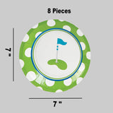 8 Ct. Golf Par-Tee Paper Dessert Plates 7" Golf Party Plates
