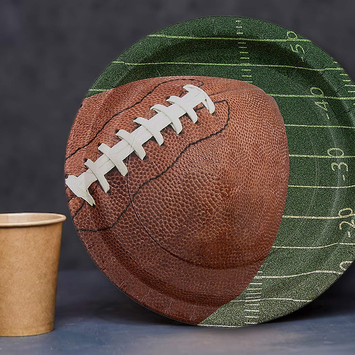 8 Ct. Football Paper Dessert Plates 7" Sports-Themed Party Plates