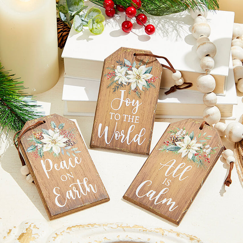 5 Inch Religious Tag Shape Ornament Decorative Christmas Hanging Ornament