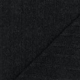 1 Yard Black Stripe Stretch Brushed 7 by 4 Rib Knit Fabric 65 Inches Wide