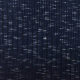 1 Yard Dark Navy & White Slub Rib Knit, Diagonal Texture Stretch Fabric for Apparel, 62" Wide