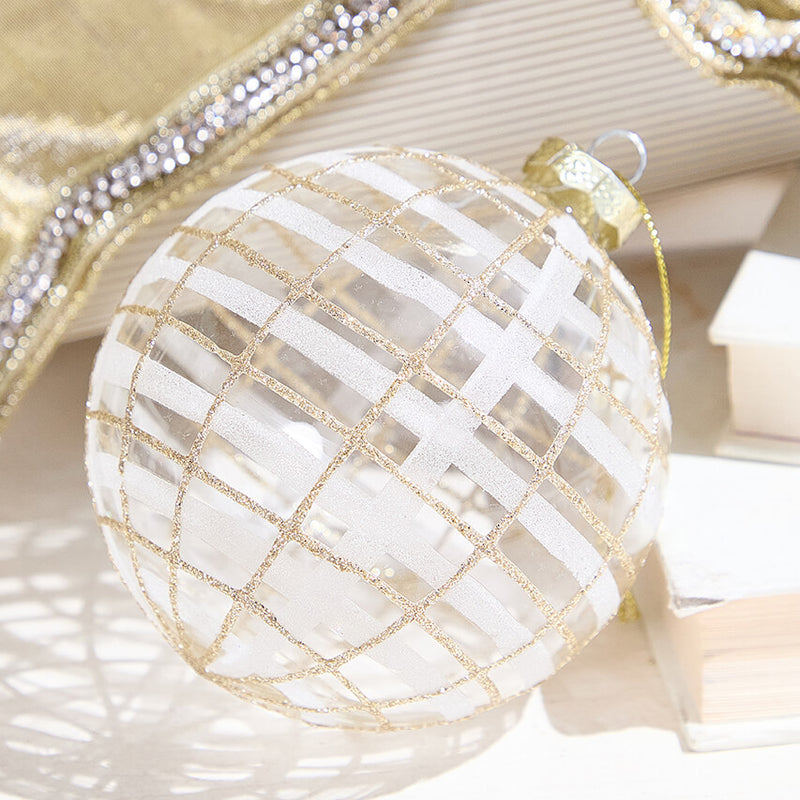 4" Clear Glass Ball Ornament