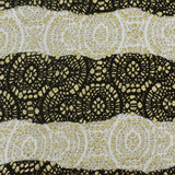 1 Yard Black White Gold Sparkly Lace-Like Bonded Interlock Knit Fabric Textured Stretch 58 Inches Wide