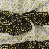 1 Yard Black White Gold Sparkly Lace-Like Bonded Interlock Knit Fabric Textured Stretch 58 Inches Wide