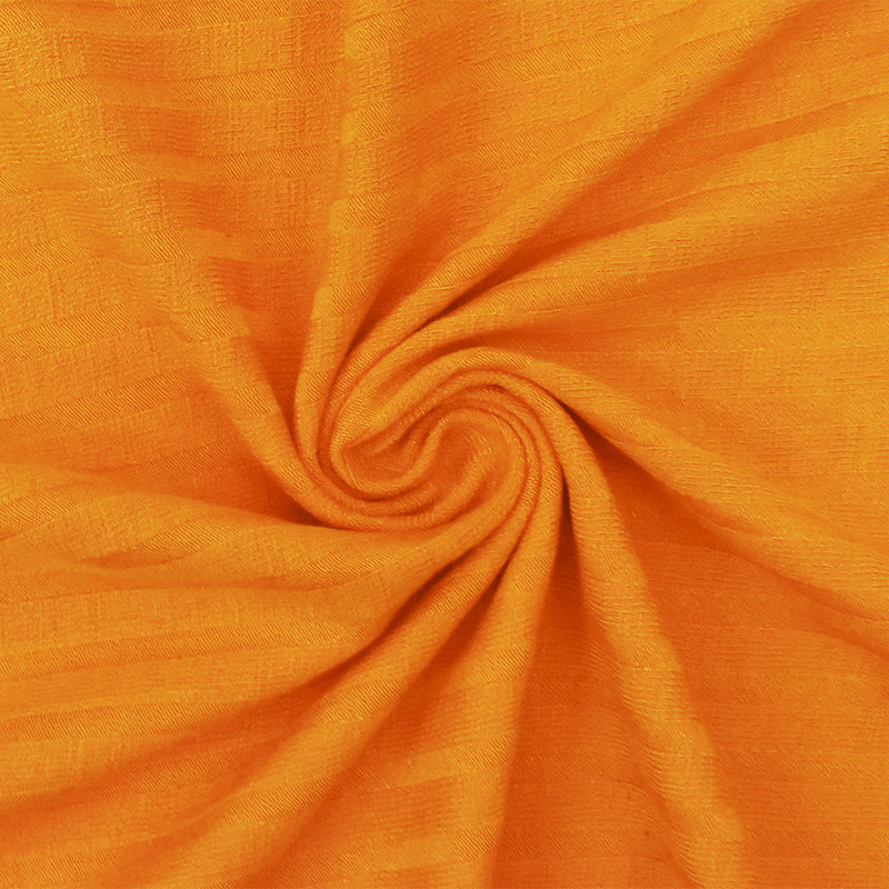 1 Yard Sunny Orange Rib Knit Lustrous Rayon & Spandex Stretch Fabric for Dancewear, 55" Wide