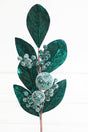 25.5" Teal Fruit and Magnolia Leaf Spray