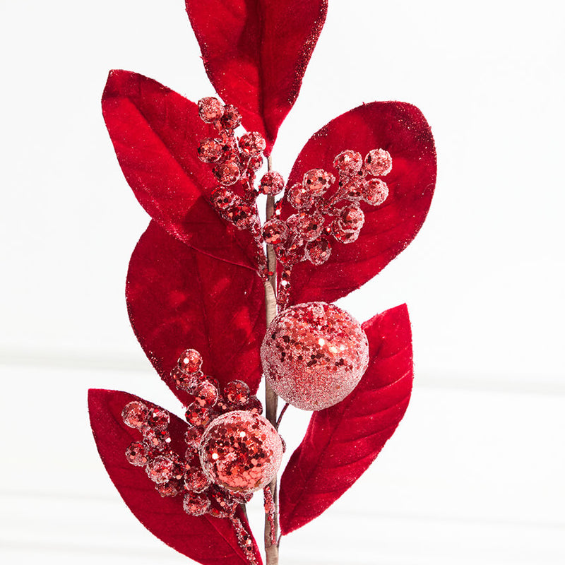 25.5" Fruit and Magnolia Leaf Spray
