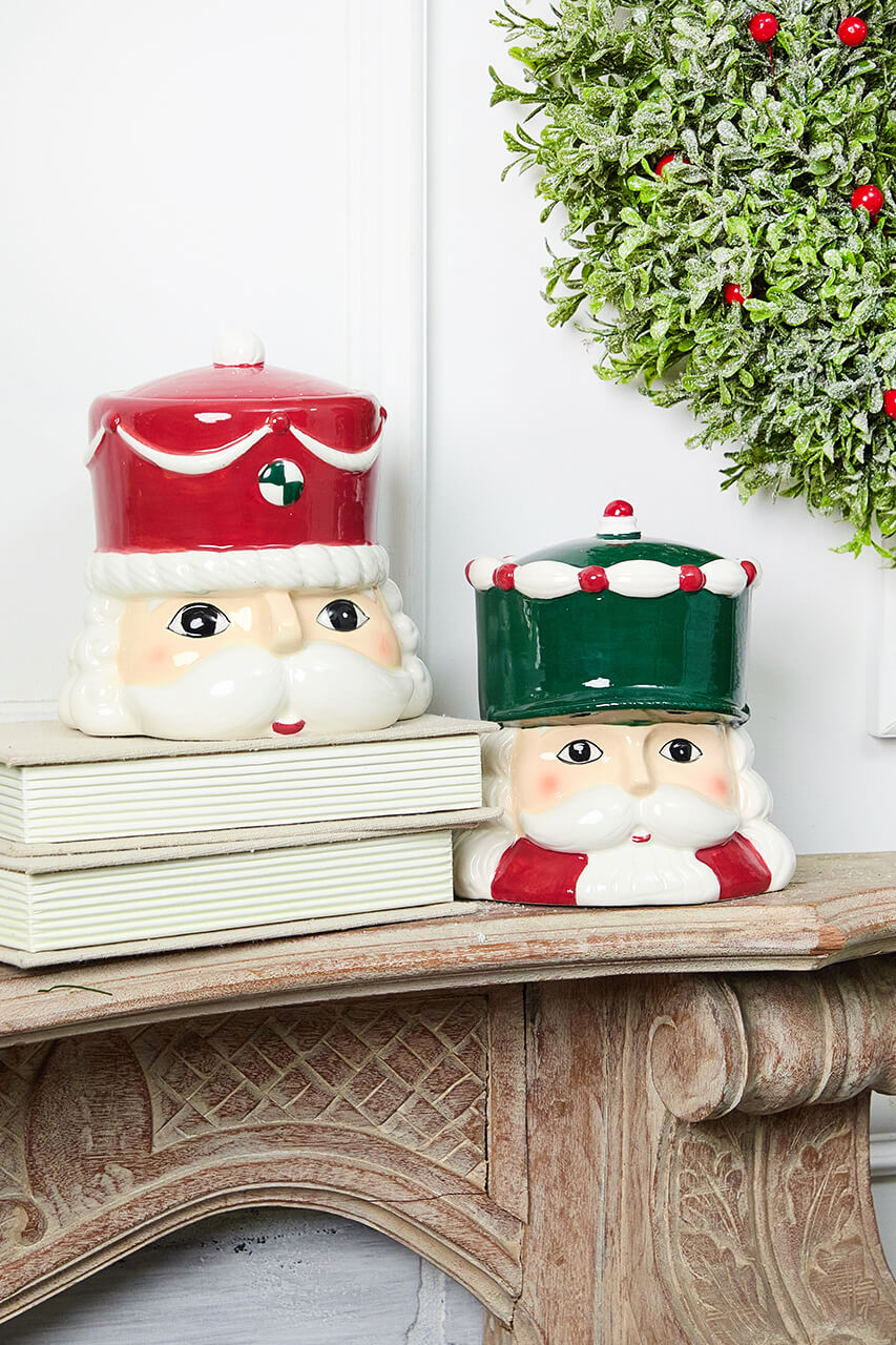 6" Ceramic Nutcracker Container - 2 Assorted