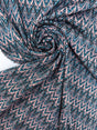 Polyester Elastane Knit Geometric Blue-Pink