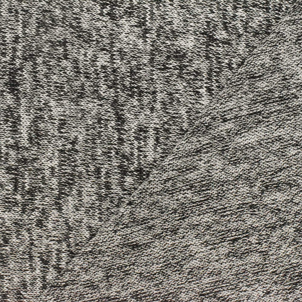 1 Yard Bright White, Black & Gray Texture Stretch Jersey Knit Fabric, 54" Wide