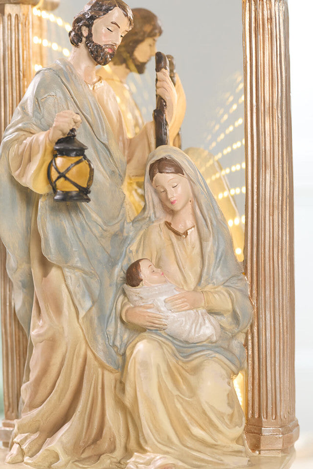 23 Inch Holy Family with Ekkolight Illuminated Nativity Scene Christmas Religious Décor