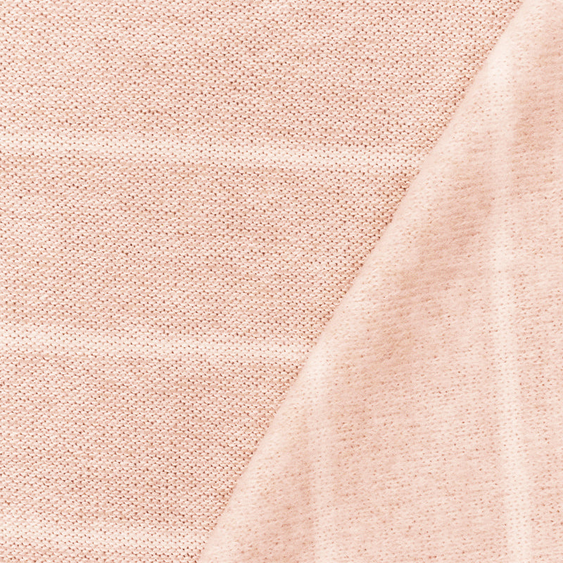 1 Yard Pink White Stripe Stretch Poly Blend Brushed Face Jersey Knit Fabric 53" Width
