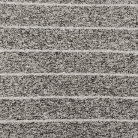 1 Yard of Soft White & Black Stripe Knit Brushed Texture, Soft Hand Lightweight Apparel Fabric, 60" Width