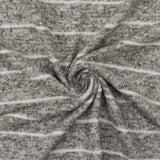 1 Yard of Soft White & Black Stripe Knit Brushed Texture, Soft Hand Lightweight Apparel Fabric, 60" Width