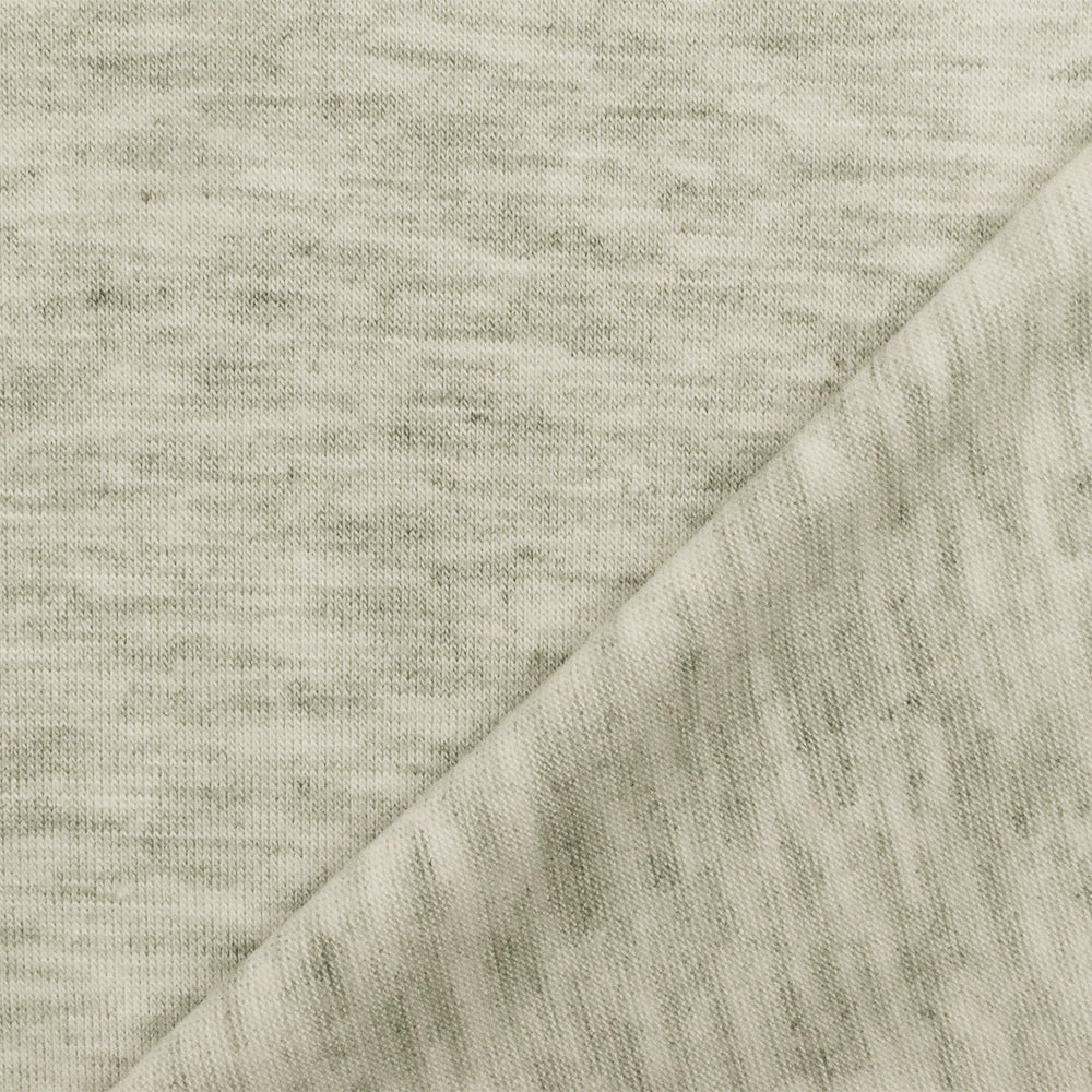 1 Yard Old Ivory Gray Slub Knit Rayon Blend for Dresses & Basic Tees , 61 Inches Wide