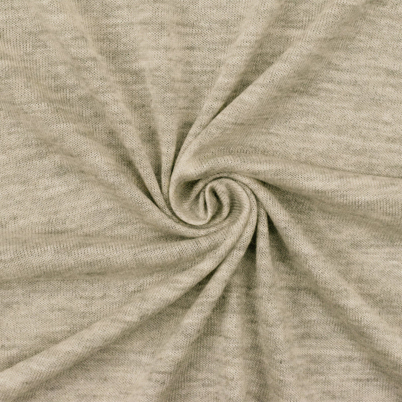 1 Yard Slightly Beige Gray Ivory Slub Stretch Rayon Jersey Knit Fabric 59 Inches
