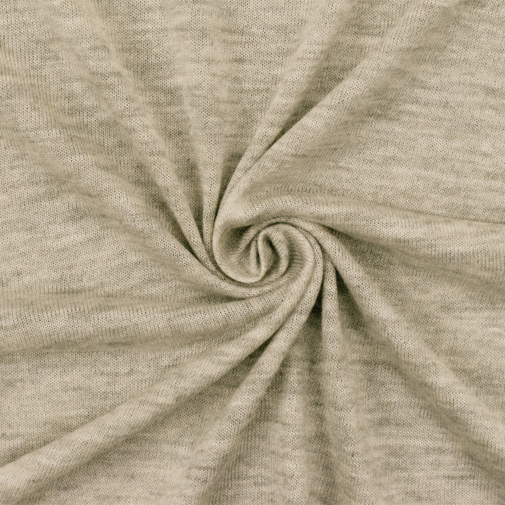 1 Yard Slightly Beige Gray Ivory Slub Stretch Rayon Jersey Knit Fabric 59 Inches