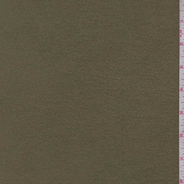 1 Yard Olive Green Hacci Brushed Knit Fabric Super Soft Lightweight Stretch 56 Inch Width