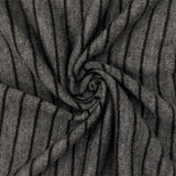 1 Yard Dark Gray & Black Stripe Jersey, Soft Poly Spandex Knit, 59" Wide