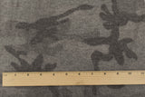 1 Yard Vintage Gray Camo Brushed Jersey Knit Soft Stretch Poly Fabric for Apparel , 55" Wide