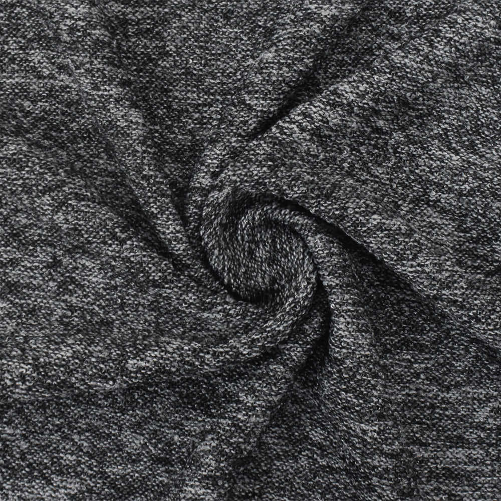 1 Yard Black Gray Texture Stretch Poly Spandex Jersey Knit Fabric 56" Width