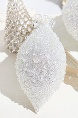 Snow Speckled Glass Ornament