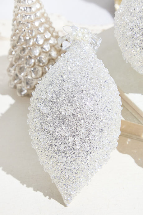 Snow Speckled Glass Ornament
