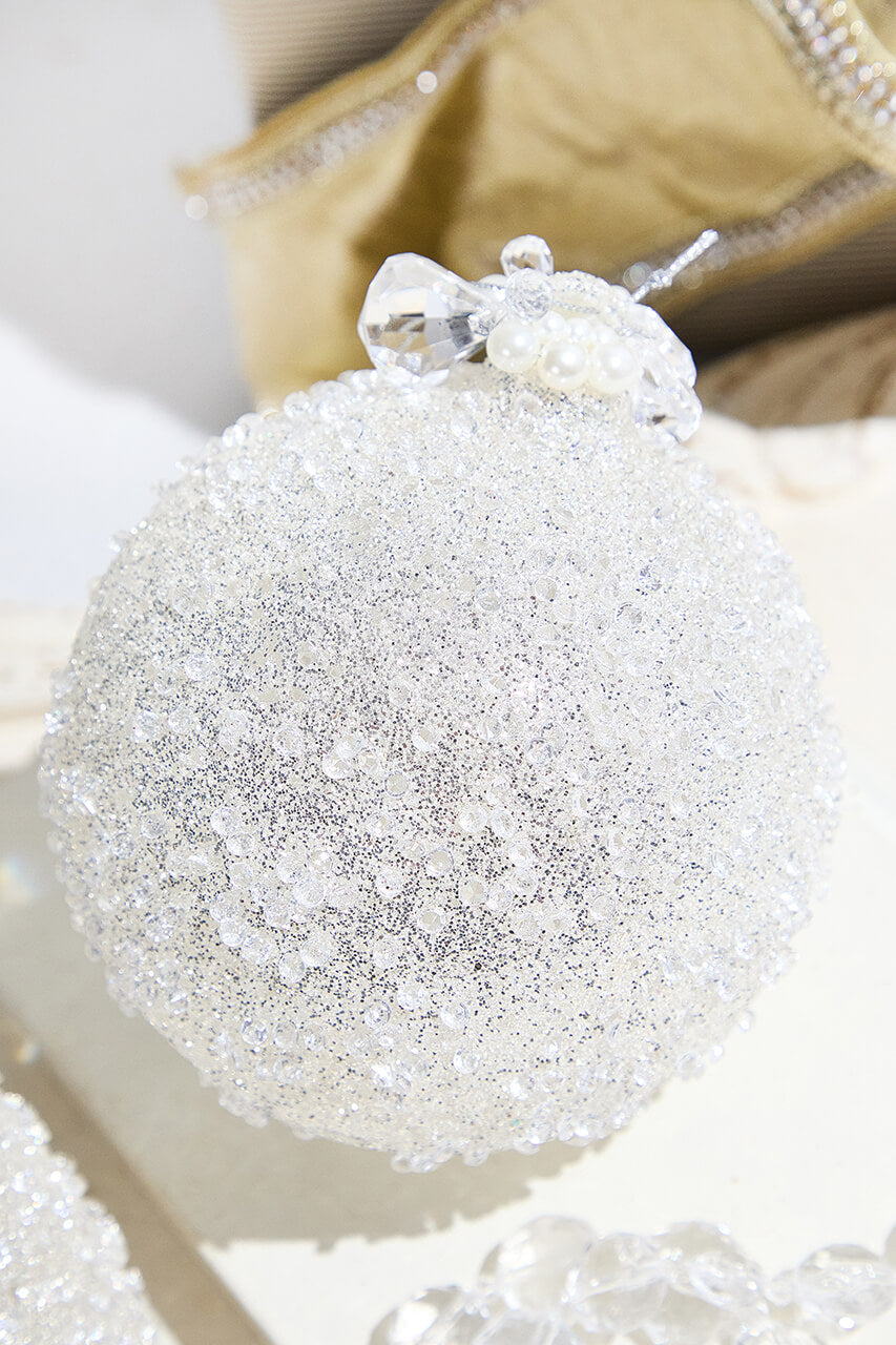 Snow Speckled Glass Ornament