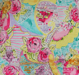 Cotton Twill Spandex Satin Finish Floral Print