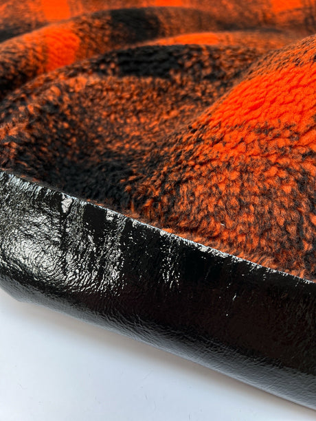 Faux Fur Orange-Black Laminated