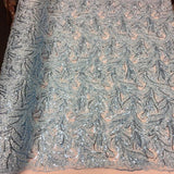 Floral Sequin Lace Fabric 52" Wide Polyester