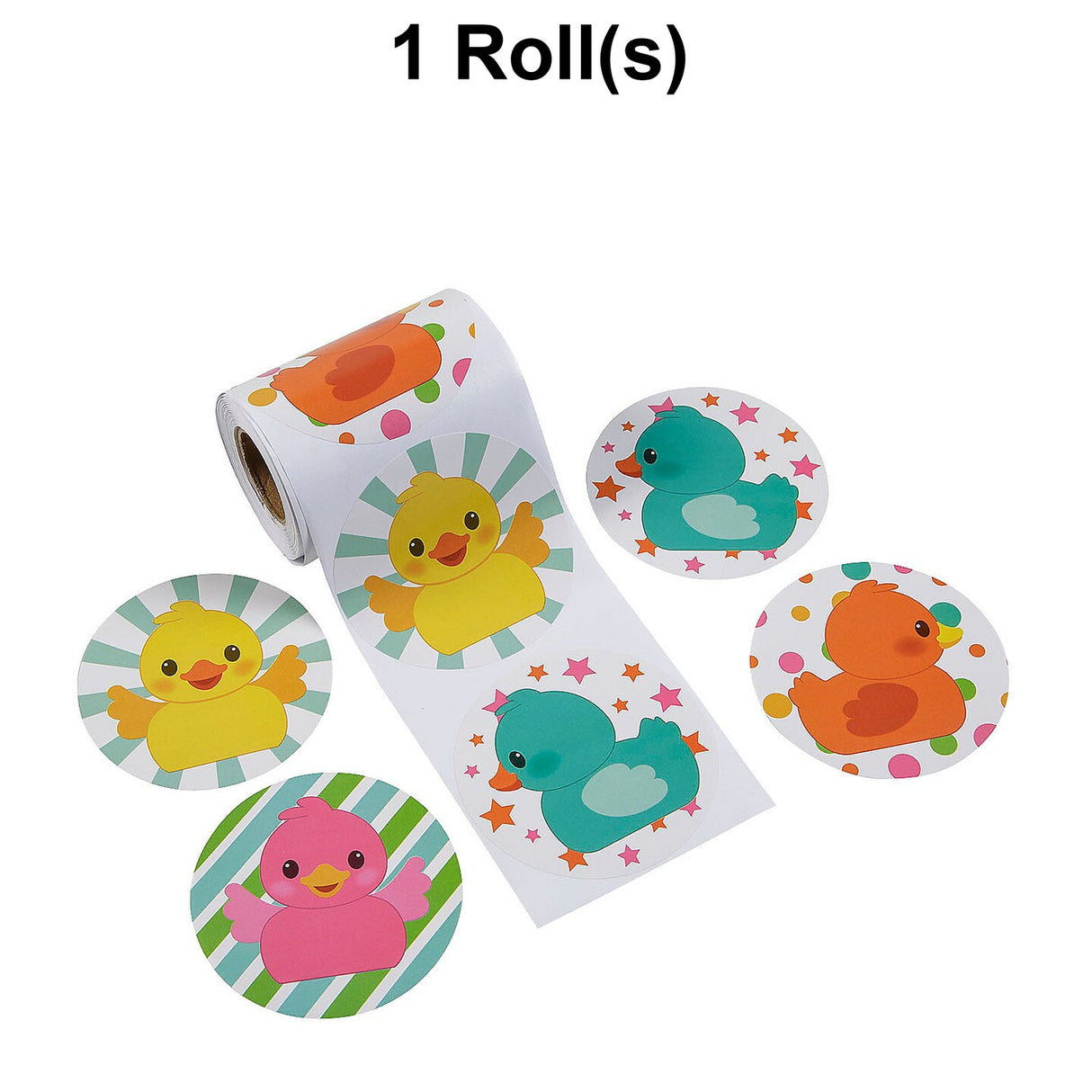 Lucky Duck Sticker Roll - 100 Pc