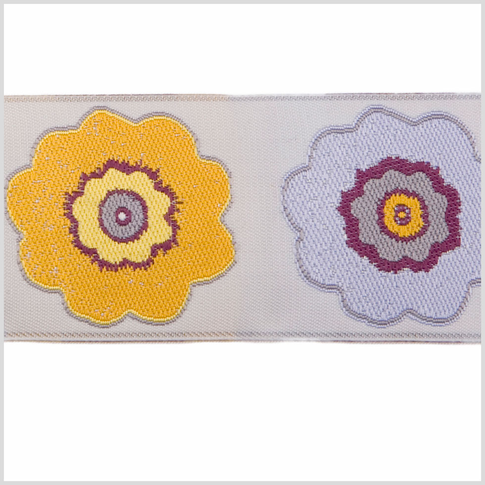 Lavender/Mustard/Rose French Jacquard Ribbon