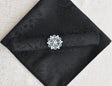 Cloth Dinner Napkin Marquis Damask Jacquard Polyester 20x20 Black