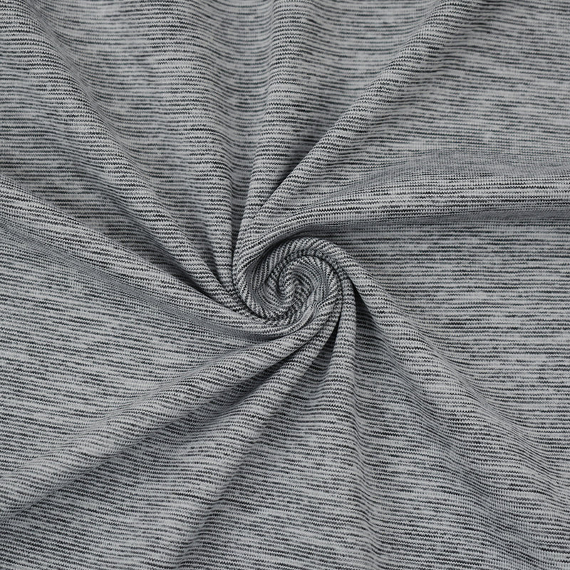 1 Yard Black White Gray Polyester Spandex Slub Jersey Knit Fabric Stretch 58 Inches Wide