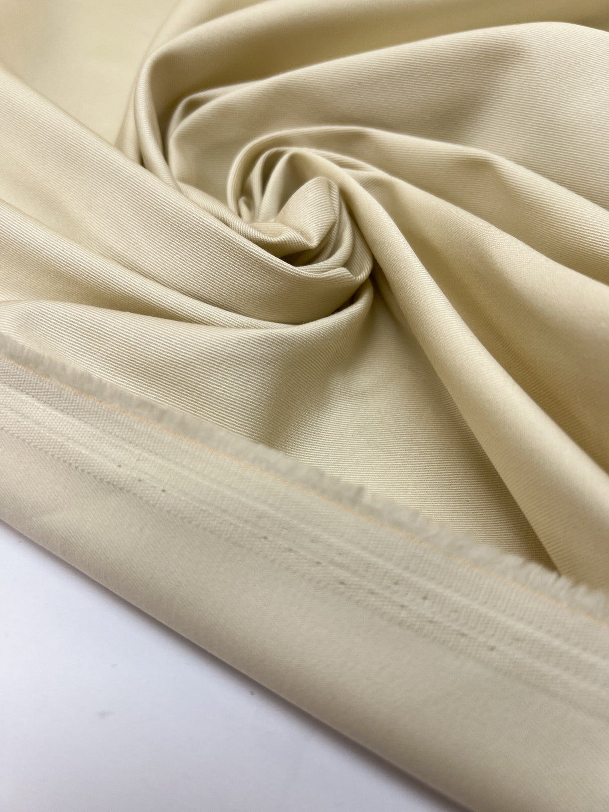 Cotton Twill Beige White Stretch