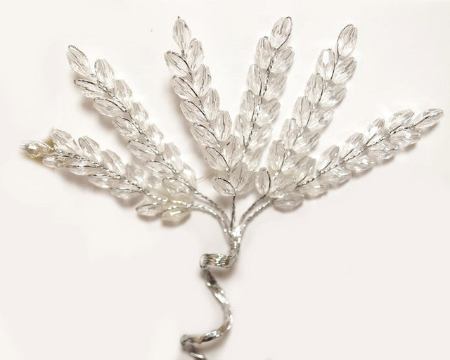Clear Acrylic Beaded Wheat Spray Flowers - Pack of 72 Pieces