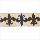 1" Cream/Black French Jacquard Ribbon