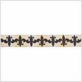 1" Cream/Black French Jacquard Ribbon