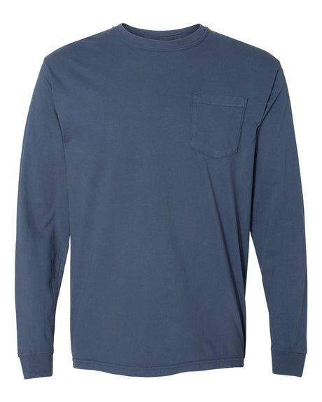 Comfort Colors® Garment-Dyed Heavyweight Crewneck Long Sleeve Pocket T-Shirt