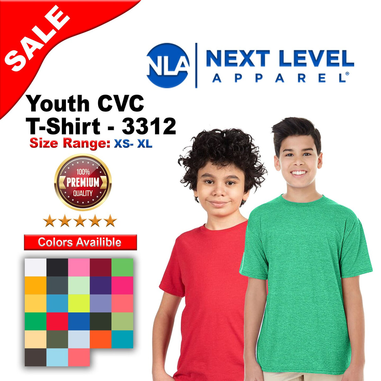 Next Level® Youth CVC Crewneck Short Sleeve T-Shirt