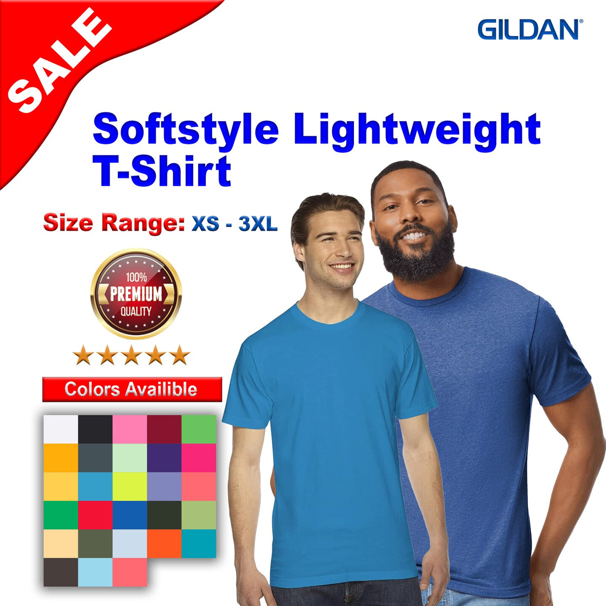 Gildan® Softstyle Lightweight Crewneck Short Sleeve T-Shirt