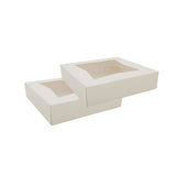 9 x 9 x 2.5" White Bakery Boxes with Window Pastry Boxes for Cakes, Cookies and Desserts