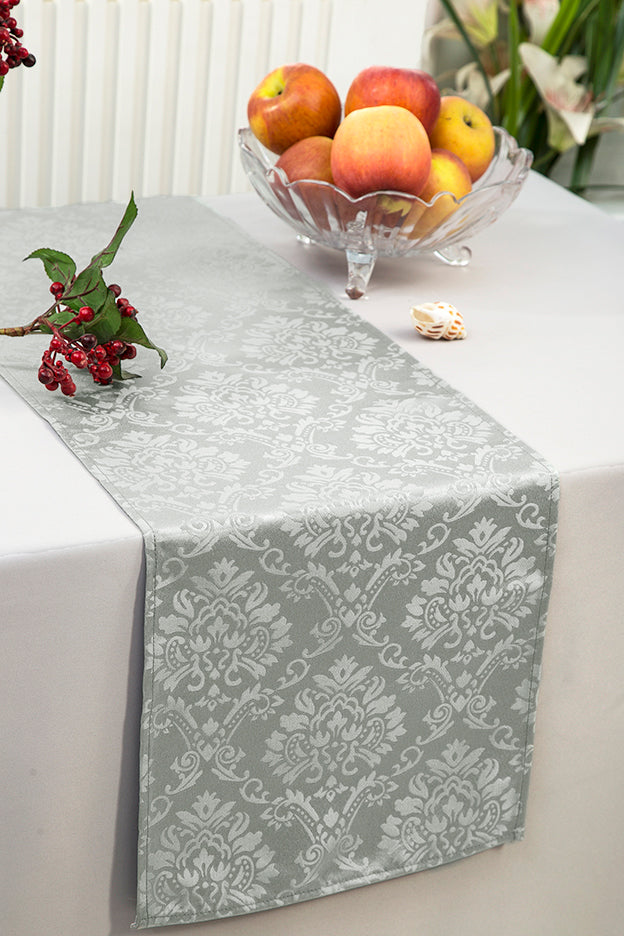 Polyester Table Runner 12x108 Silver