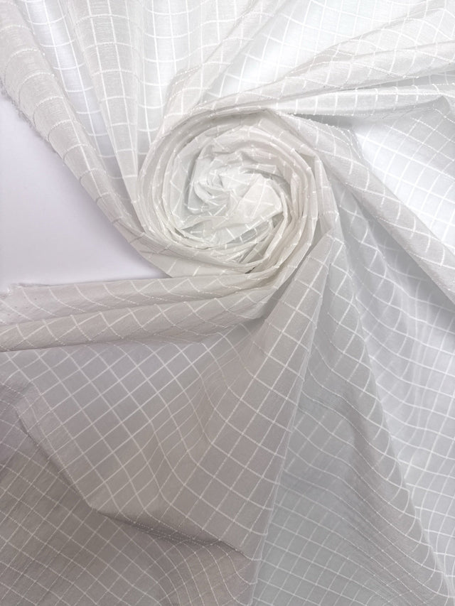 Polyamide Ripstop Checked White