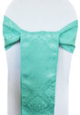 Sample Chair Sash Marquis Damask Jacquard Polyester 7.5x108 Tiff Blue/Aqua Blue