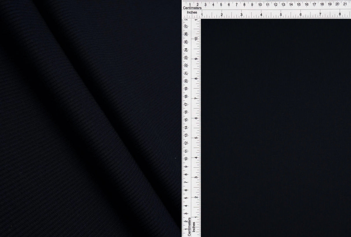 1 Yard 2x1 Solid Rib Knit Fabric, 54/56? Wide Polyester Spandex Blend