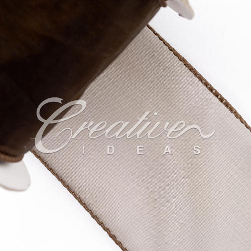 2 1/2" Wired Organza Ribbon - 10 Yards (Brown)