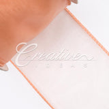 2 1/2" Wired Organza Ribbon - 10 Yards (Light Peach)